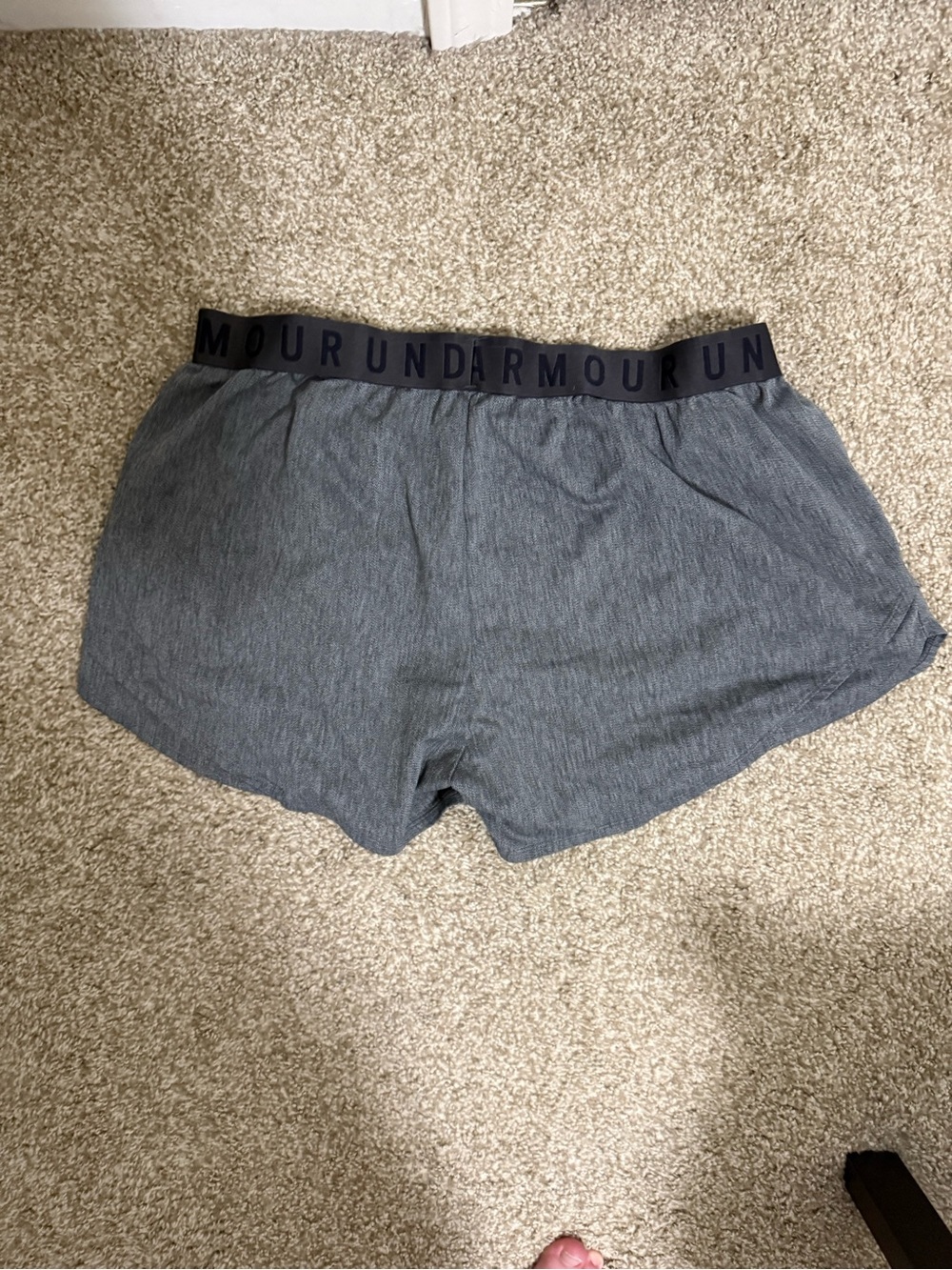 Under Armour Heather Gray Women's Athletic Shorts - Picture 2 of 3